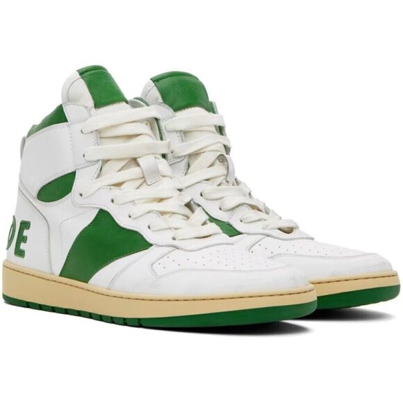 Rhude Rhecess-Hi Sneakers 8 Men's Hunter Green Sneakers Rare - Picture 13 of 13